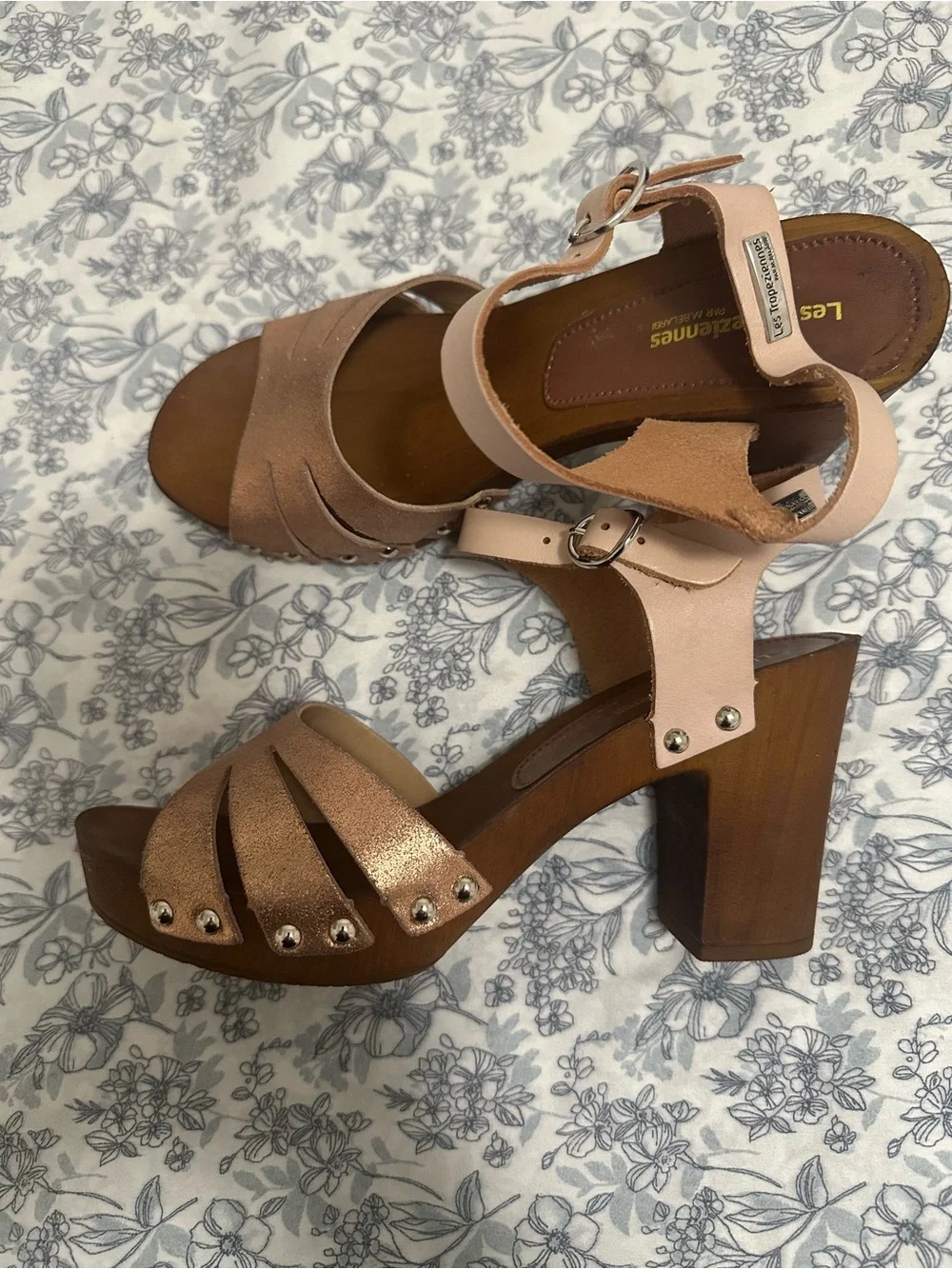 Les Tropeziennes Pink Glitter Slingback Sandals with Ankle Strap
